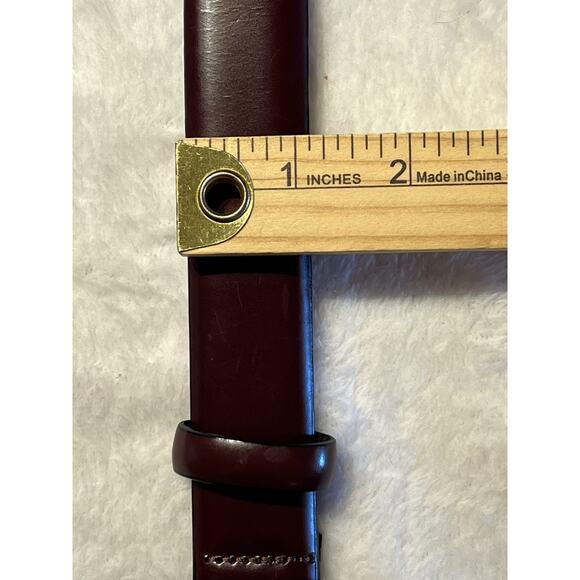 Round Tree York 42 Mens Smooth Leather Dress Belt Brown Silver Buckle B055047 - Picture 5 of 16